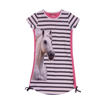 Lovestation22 jurk Kyra grey white paard (LS22-20-440)