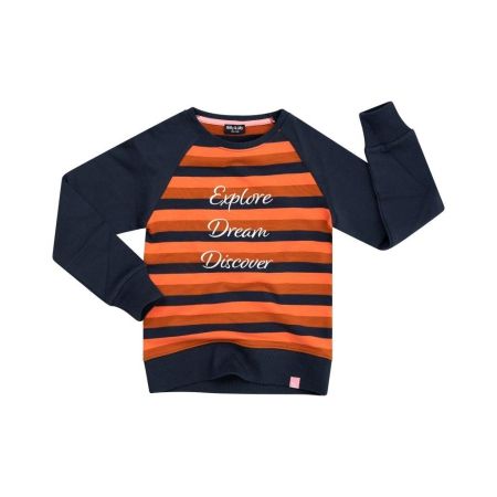 Billy & Lilly Sweater Britt stripe coral cinnamon navy explore dream discover