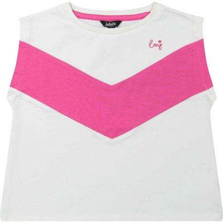 Little Miss Juliette shirt WHT V pink (15-2153)