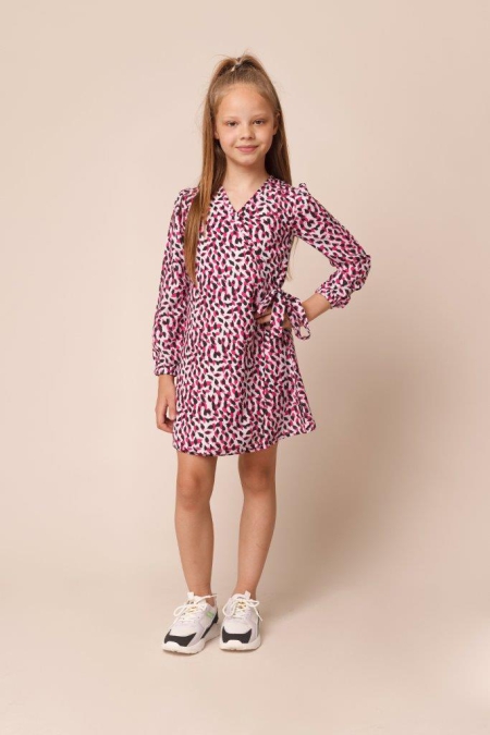 Little Miss Juliette jurk MUL pink leopard (45-2130)