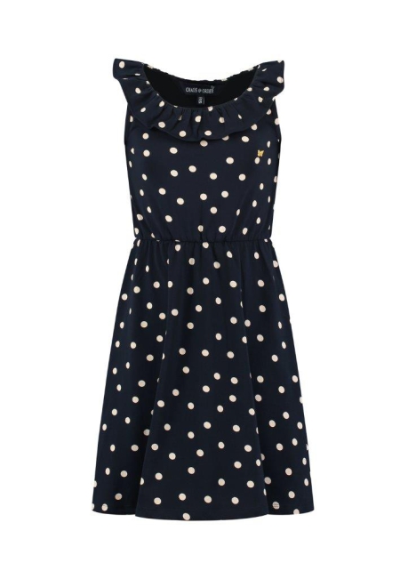 Chaos and Order jurk Willy navy dot