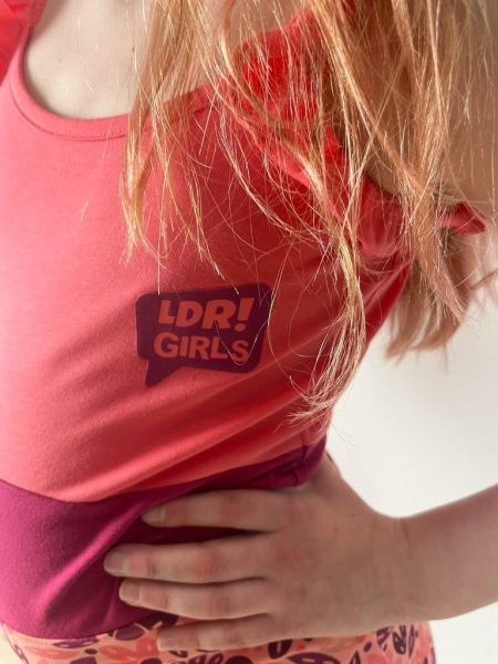 Louder! lange jurk Masha coral funky flowers