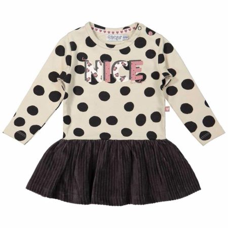 Dirkje jurk sand grey nice to meet you (F40274-35)