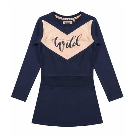 DJ Dutchjeans jurk navy roze wild (F40034)