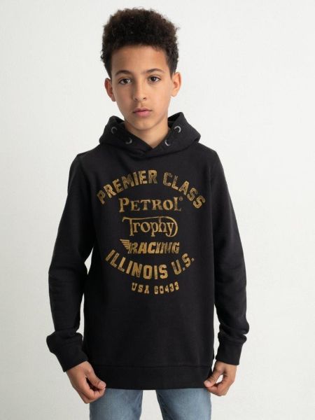 Petrol hoodie print black (SWH319-9999)