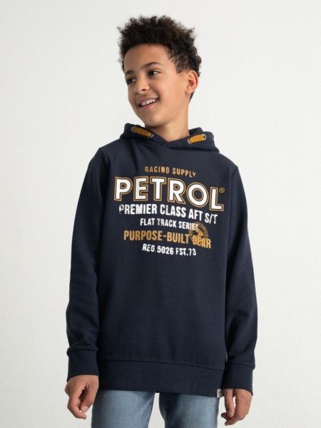 Petrol hoodie print dark sapphire (SWH351-5107)