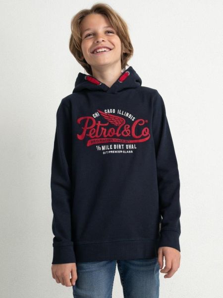 Petrol hoodie print dark sapphire (SWH353-5107)