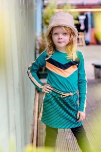 Louder! jurk Lindy lake green stripes