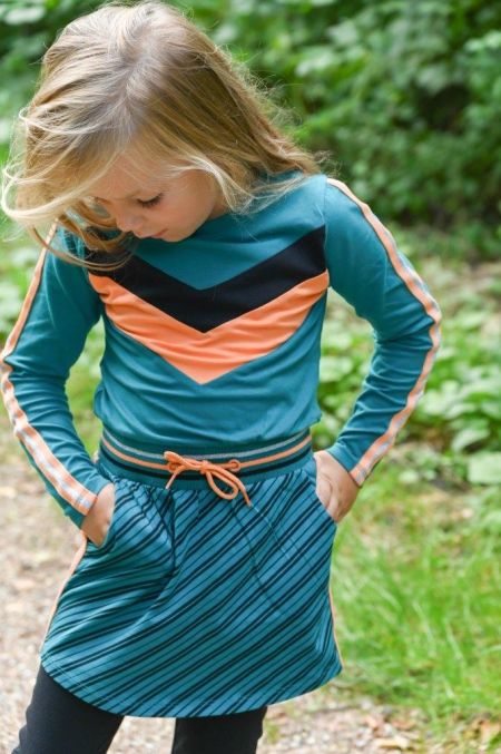 Louder! jurk Lindy lake green stripes