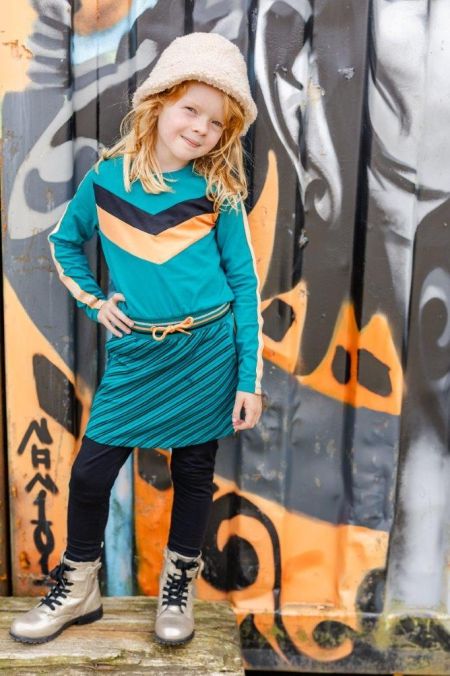 Louder! jurk Lindy lake green stripes