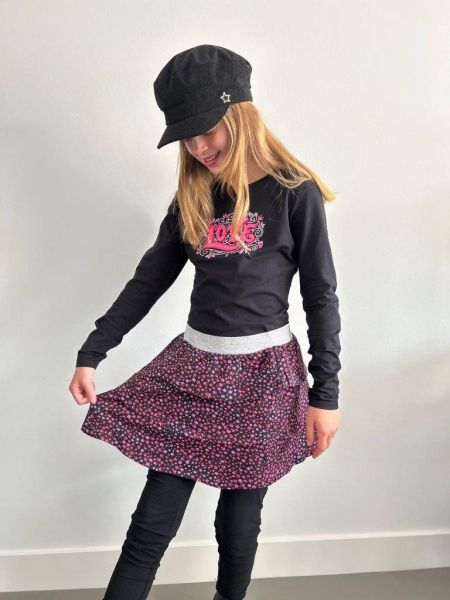 Louder! rok Tara black flowers