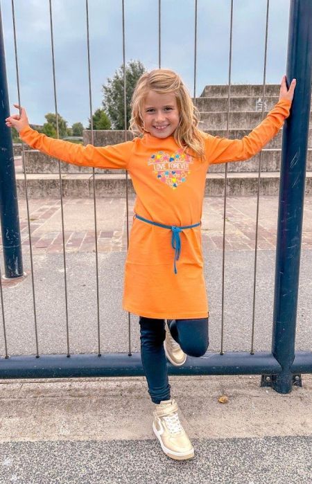 Louder! jurk Sofia nectarine hearts