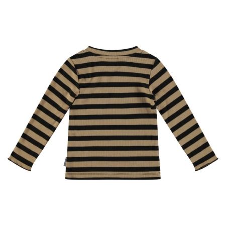 Vinrose rib longsleeve incense zwart gestreept (GW22LS035)