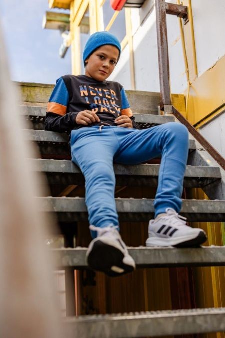 Louder! sweatpants Bryan steel blue