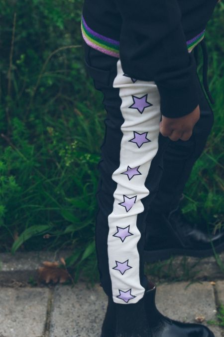 Vinrose broek black sterren (GW22PA018)