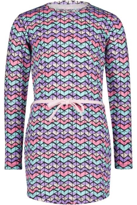 4President jurk Melody black multicolour zigzag