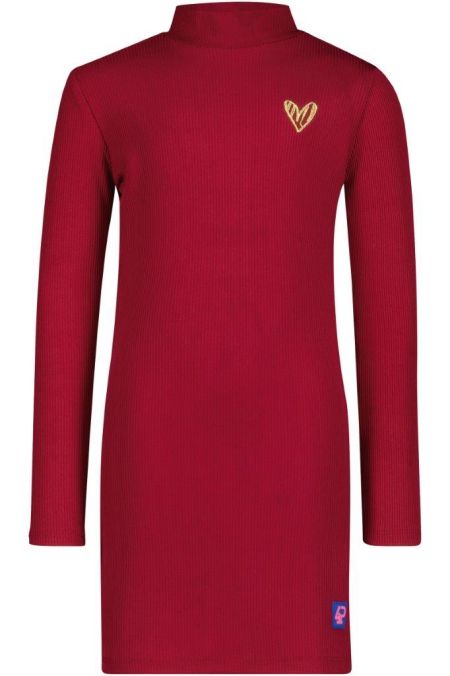 4President rib jurk Veerle burgundy