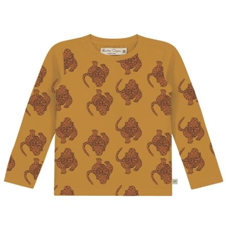 Smitten Organic longsleeve geel aop leopard (520730-0230)