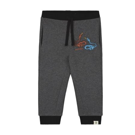 Smitten Organic sweatpants grey melange embroidered dragons (521270-1881)