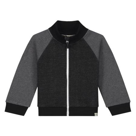 Smitten Organic vest wolf embroidered block color grey black melange (521282-2987)