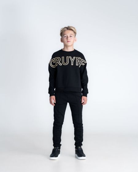 Cruyff Mover crewneck black gold (valt kort en wijd)