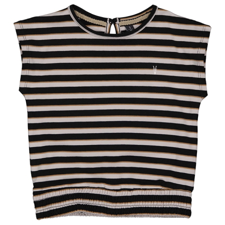 Levv shirt Veerle aop grey charcoal stripe
