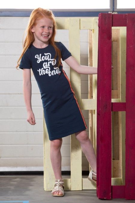 Nais jurk Flore dark blue (A23-418)