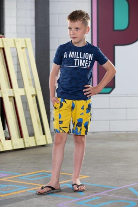 Nais t-shirt Fons blue aop (A23-462)