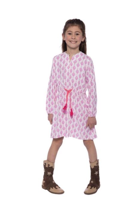 Vinrose jurk cyclamen off white (VGS23DR030)