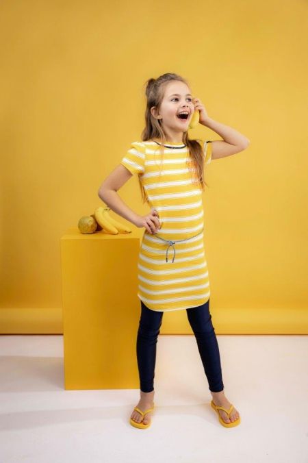 Billy & Lilly jurk Kyra yellow stripe