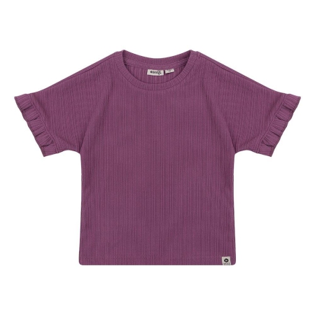 Daily7 t-shirt oversized ruffle berry mauve (D7G-S23-3101)
