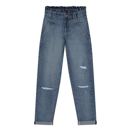 Indian Blue Jeans blue daisy mom fit damaged medium denim (IBGS23-2192)