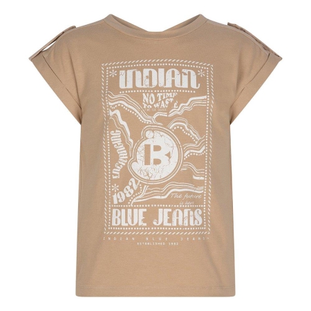Indian Blue Jeans t-shirt no time camel sand (IBGS23-3100)