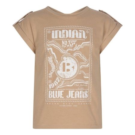 Indian Blue Jeans t-shirt no time camel sand (IBGS23-3100)