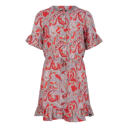 Indian Blue Jeans paisley dress soft red (IBGS23-5106)