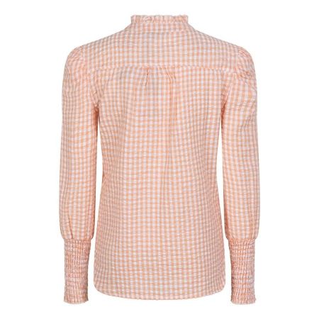 Indian Blue Jeans shirt longsleeve small check coral peach (IBGS23-5108)