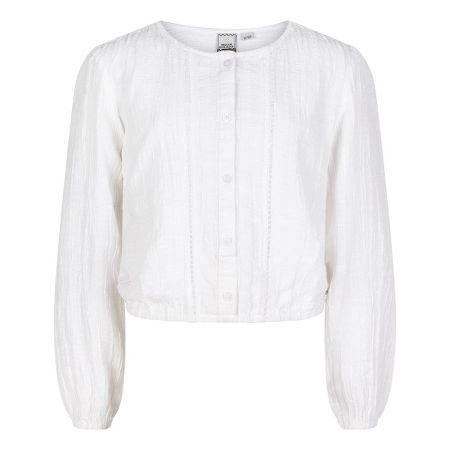 Indian Blue Jeans cropped shirt longsleeve white (IBGS23-5118)