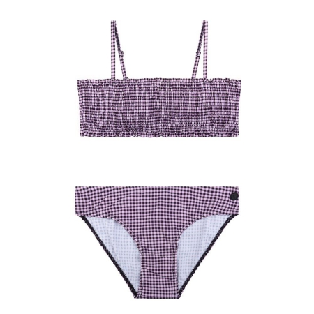 Indian Blue Jeans bikini smocked check orchid lilac (IBGS23-9050)
