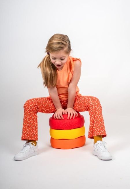 Louder! flared broek Jessie paprika flowers