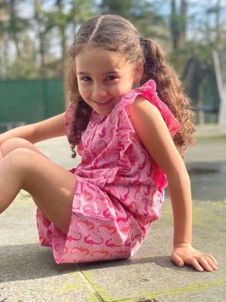 Louder! jumpsuit Kitty pink seahorses