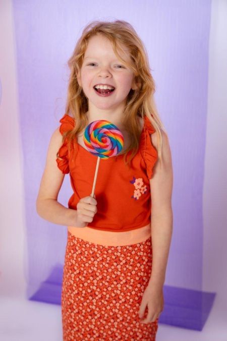 Louder! lange jurk Masha paprika flowers 