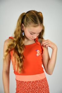 Louder! lange jurk Masha paprika flowers 