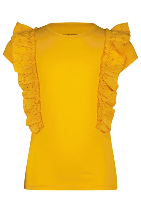 4President shirt Athena mango yellow ruffles