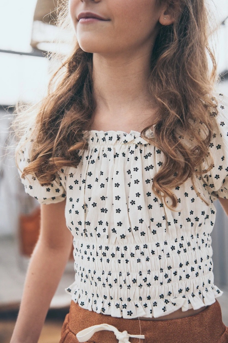 Miss T by Topitm smock top Caro aop flower lila