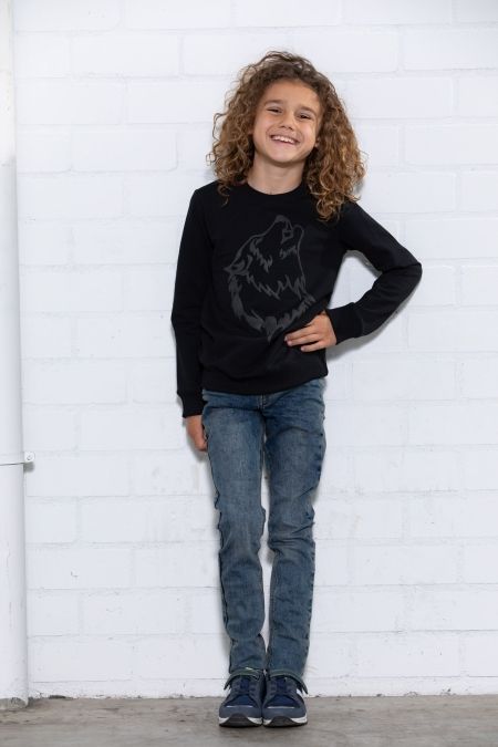 Legends22 sweater Glen black wolf (B22G-778)