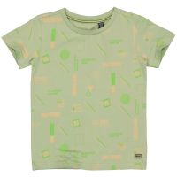 Quapi shirt Raaf aop green mist scrabble