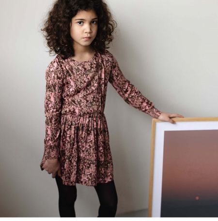 Levv jurk Aafke aop pink salmon spots