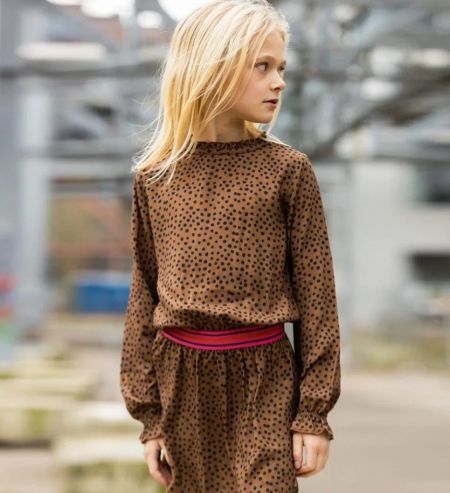 Quapi jurk Rana brown fudge dot