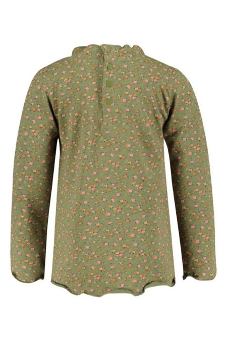 4President longsleeve Dieke fall flower aop loden green