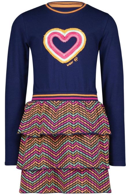 4President jurk Hanna navy zigzag aop Mini More